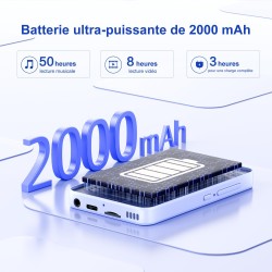 Lecteur mp3 80go avec wifi et bleutooth, lecteur mp4 4.02 pouces touchscreen avec haut-parleurs, mp3 player avec caméra 13mp, le