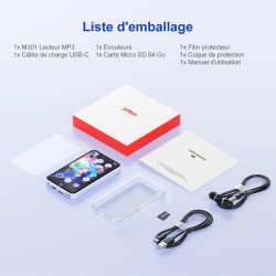 Lecteur mp3 80go avec wifi et bleutooth, lecteur mp4 4.02 pouces touchscreen avec haut-parleurs, mp3 player avec caméra 13mp, le