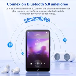 Lecteur mp3 96 go avec bleutooth et wifi, écran tactile 4,02 pouces, lecteur mp3 mp4, portable android avec spotify, audible, am