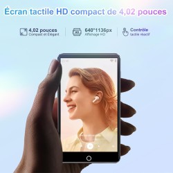 Lecteur mp3 avec bleutooth et wifi, joliker 80go lecteur de musique mp3 et mp4, lecteur à écran tactile 4.02 pouces, lecteur spo