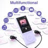 Lecteur mp3 64 go, mp3 bleutooth 5.3 avec haut-parleurs, lecteur musique, enregistreur vocal, radio fm, chaîne hi-fi, écouteurs,