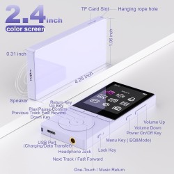 Lecteur mp3 64 go, mp3 bleutooth 5.3 avec haut-parleurs, lecteur musique, enregistreur vocal, radio fm, chaîne hi-fi, écouteurs,