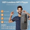 Lecteur mp3 64 go, mp3 bleutooth 5.3 avec haut-parleurs, lecteur musique, enregistreur vocal, radio fm, chaîne hi-fi, écouteurs,