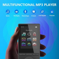 Lecteur mp3 64 go, mp3 bleutooth 5.3 avec haut-parleurs, lecteur musique, enregistreur vocal, radio fm, chaîne hi-fi, écouteurs,