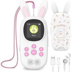 Lecteur mp3 de 32 go pour enfants, avec bleutooth, lecteurs mp3 et mp4 avec haut-parleur, radio fm, enregistrements, alarme, chr