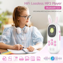 Lecteur mp3 de 32 go pour enfants, avec bleutooth, lecteurs mp3 et mp4 avec haut-parleur, radio fm, enregistrements, alarme, chr
