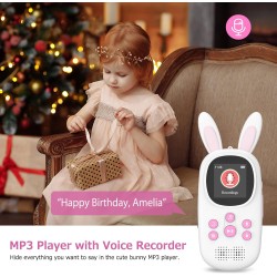 Lecteur mp3 de 32 go pour enfants, avec bleutooth, lecteurs mp3 et mp4 avec haut-parleur, radio fm, enregistrements, alarme, chr
