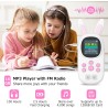 Lecteur mp3 de 32 go pour enfants, avec bleutooth, lecteurs mp3 et mp4 avec haut-parleur, radio fm, enregistrements, alarme, chr