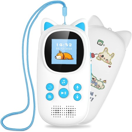 Lecteur mp3 bleutooth 5.0, oilsky 32go mp3 enfant avec batterie 750mah, qualité sonore hifi lecteur de musique avec haut-parleur
