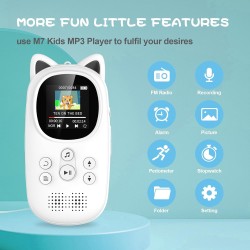 Lecteur mp3 bleutooth 5.0, oilsky 32go mp3 enfant avec batterie 750mah, qualité sonore hifi lecteur de musique avec haut-parleur