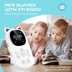 Lecteur mp3 bleutooth 5.0, oilsky 32go mp3 enfant avec batterie 750mah, qualité sonore hifi lecteur de musique avec haut-parleur