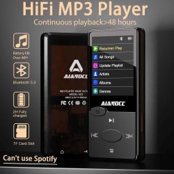 Lecteur mp3 bleutooth son hifi, mini baladeur mp3 avec radio fm, baladeur bleutooth, écouteurs inclus, possibilité d'insérer une