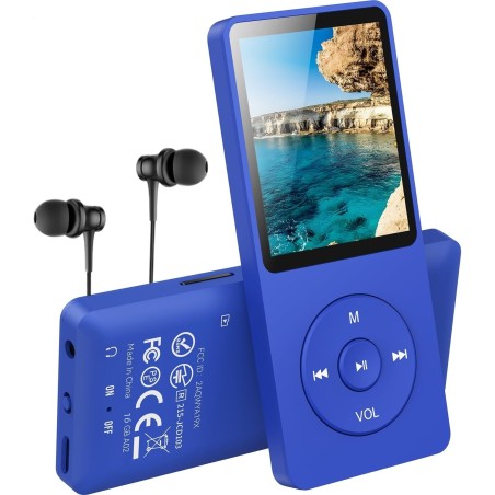 AGPTEK Mp3 Classique 16Go Ultra-Longue Autonomie jusqu'à 70 Heures de Lecture Musique avec Ecran de 1.8 Pouces, Petit Lecteur MP