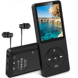 AGPTEK Lecteur MP3 16Go-Longue Autonomie jusqu'à 70 Heures de Lecteur de Musique avec Écran de 1.8 Pouces, Radio FM, Enregistrem