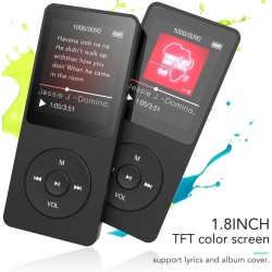 AGPTEK Lecteur MP3 16Go-Longue Autonomie jusqu'à 70 Heures de Lecteur de Musique avec Écran de 1.8 Pouces, Radio FM, Enregistrem