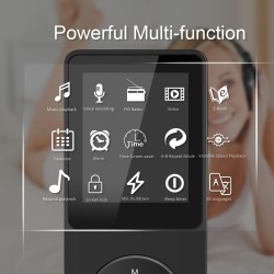 AGPTEK Lecteur MP3 16Go-Longue Autonomie jusqu'à 70 Heures de Lecteur de Musique avec Écran de 1.8 Pouces, Radio FM, Enregistrem