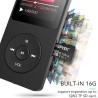 AGPTEK Lecteur MP3 16Go-Longue Autonomie jusqu'à 70 Heures de Lecteur de Musique avec Écran de 1.8 Pouces, Radio FM, Enregistrem