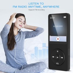 AGPTEK Lecteur MP3 16Go-Longue Autonomie jusqu'à 70 Heures de Lecteur de Musique avec Écran de 1.8 Pouces, Radio FM, Enregistrem