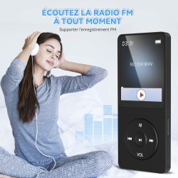 AGPTEK 32Go Mp3 Classique avec Haut-Parleur Lecteur Musique 70H Ultra-Longue Autonomie 1.8'' Écran Radio FM Enregistrement Petit