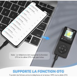 AGPTEK 32Go Mp3 Classique avec Haut-Parleur Lecteur Musique 70H Ultra-Longue Autonomie 1.8'' Écran Radio FM Enregistrement Petit