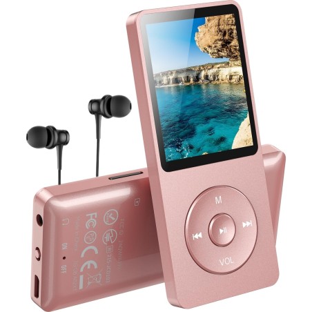 AGPTEK Mp3 Classique 16Go Ultra-Longue Autonomie jusqu'à 70 Heures de Lecture Musique avec Ecran de 1.8 Pouces, Petit Lecteur MP