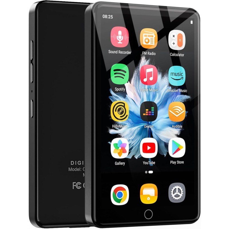 Lecteur mp3 144gb avec wifi et bleutooth, écran tactile 4.02" ips hd, lecteur mp4 avec haut-parleurs, lecteur de musique android