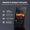 Lecteur mp3 144gb avec wifi et bleutooth, écran tactile 4.02" ips hd, lecteur mp4 avec haut-parleurs, lecteur de musique android