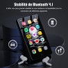 Lecteur mp3 144gb avec wifi et bleutooth, écran tactile 4.02" ips hd, lecteur mp4 avec haut-parleurs, lecteur de musique android