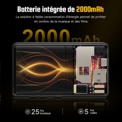 Lecteur mp3 144gb avec wifi et bleutooth, écran tactile 4.02" ips hd, lecteur mp4 avec haut-parleurs, lecteur de musique android