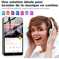 Lecteurs mp3 144 go avec bleutooth wifi, lecteurs mp4 2000 mah avec écran tactile 4 pouces et haut-parleur, lecteurs mp3 android