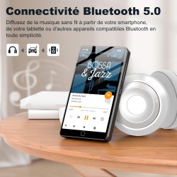 Lecteurs mp3 144 go avec bleutooth wifi, lecteurs mp4 2000 mah avec écran tactile 4 pouces et haut-parleur, lecteurs mp3 android