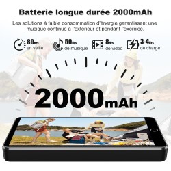Lecteurs mp3 144 go avec bleutooth wifi, lecteurs mp4 2000 mah avec écran tactile 4 pouces et haut-parleur, lecteurs mp3 android