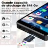 Lecteurs mp3 144 go avec bleutooth wifi, lecteurs mp4 2000 mah avec écran tactile 4 pouces et haut-parleur, lecteurs mp3 android