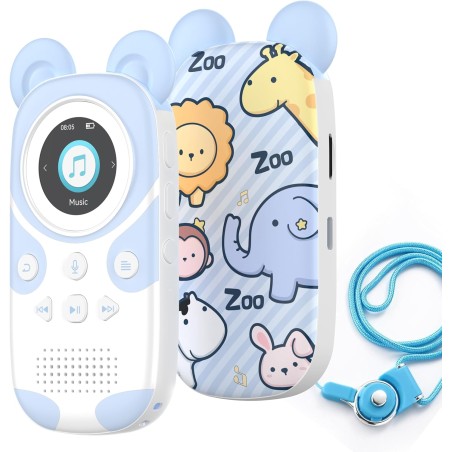 32go lecteur mp3 enfant bleutooth 5.3,lecteur de livre audio,haut-parleur, corde de suspension,panda de dessin animé portable et