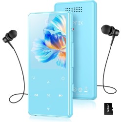 Agptek 128go mp3 bleutooth 5.4 avec haut-parleur, 2.4" grand écran lecteur mp3 sport en métal son hifi sans perte lecteur de mus