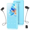 Agptek 128go mp3 bleutooth 5.4 avec haut-parleur, 2.4" grand écran lecteur mp3 sport en métal son hifi sans perte lecteur de mus