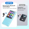 Agptek 128go mp3 bleutooth 5.4 avec haut-parleur, 2.4" grand écran lecteur mp3 sport en métal son hifi sans perte lecteur de mus