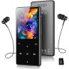 Agptek 128go mp3 bleutooth 5.4 avec haut-parleur, 2.4" grand écran lecteur mp3 sport en métal son hifi sans perte lecteur de mus