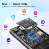 Agptek 128go mp3 bleutooth 5.4 avec haut-parleur, 2.4" grand écran lecteur mp3 sport en métal son hifi sans perte lecteur de mus