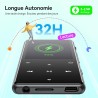 Agptek 128go mp3 bleutooth 5.4 avec haut-parleur, 2.4" grand écran lecteur mp3 sport en métal son hifi sans perte lecteur de mus