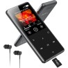 Agptek 128go mp3 bleutooth 5.4 avec haut-parleur, 2.4" grand écran lecteur mp3 sport en métal son hifi sans perte lecteur de mus