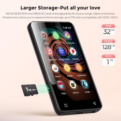 Innioasis lecteur mp3 160 go avec bleutooth et wifi, lecteur de musique android avec spotify, amazon music,lecteur mp3 à écran t