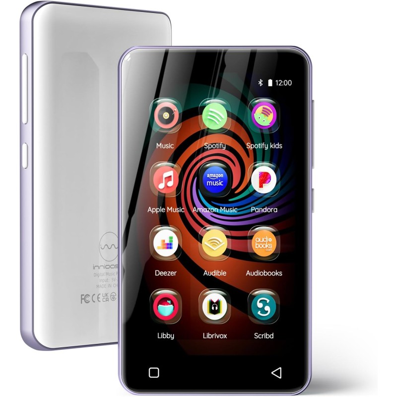 Lecteur mp3 avec bleutooth ecran tactile 4 pouces (violet)