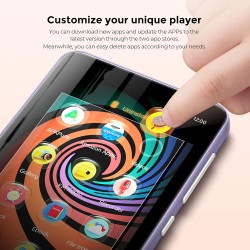 Lecteur mp3 avec bleutooth ecran tactile 4 pouces (violet)