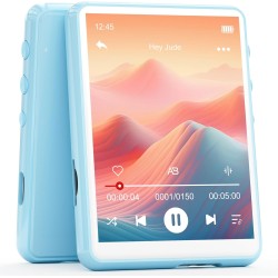 Lecteur mp3 bleutooth 5.3, mechen 2.4" tactile baladeur 64go numérique lecteur musique hifi audio usb sport avec radio fm haut-p