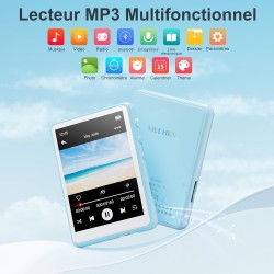 Lecteur mp3 bleutooth 5.3, mechen 2.4" tactile baladeur 64go numérique lecteur musique hifi audio usb sport avec radio fm haut-p