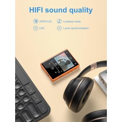 Lecteur mp3 bleutooth 5.3, mechen 2.4" tactile baladeur 32go numérique lecteur musique hifi audio usb sport avec radio fm haut-p