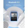 Lecteur mp3 bleutooth 5.3, mechen 2.4" tactile baladeur 32go numérique lecteur musique hifi audio usb sport avec radio fm haut-p