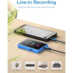Lecteur mp3 bleutooth 5.3, mechen 2.4" tactile baladeur 32go numérique lecteur musique hifi audio usb sport avec radio fm haut-p