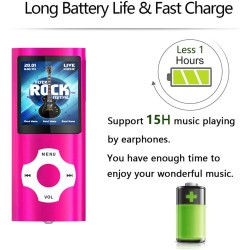 32Go Portable Lecteur Musical MP3, sans Perte HiFi, Radio FM, Enregistreur Vocal, Vidéo, E-Book, Sport pour Courir, 18 Heures de